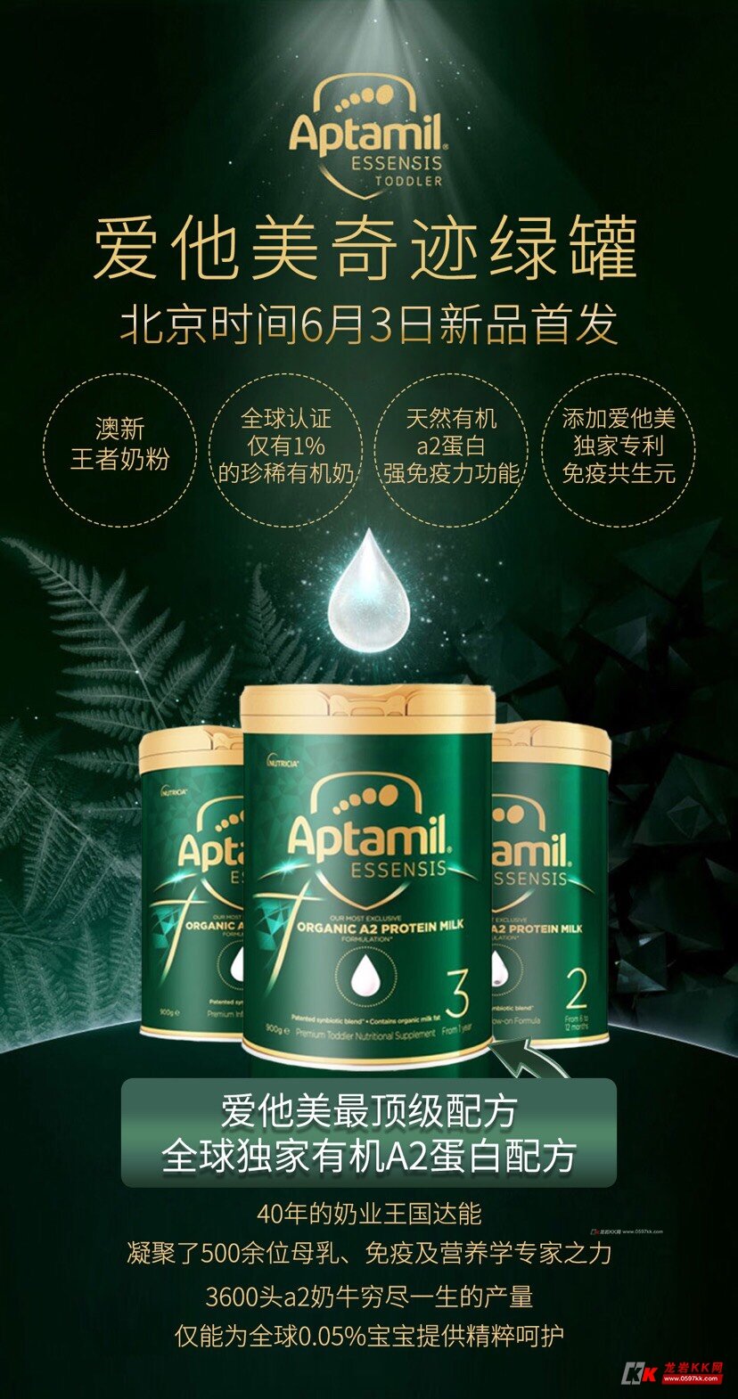 爱他美奇迹绿罐奶粉900克