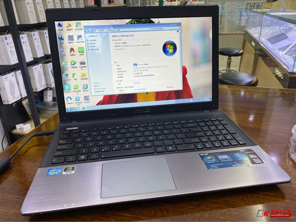 华硕i5,3代,15.5寸笔记本,成色漂亮,8g内存